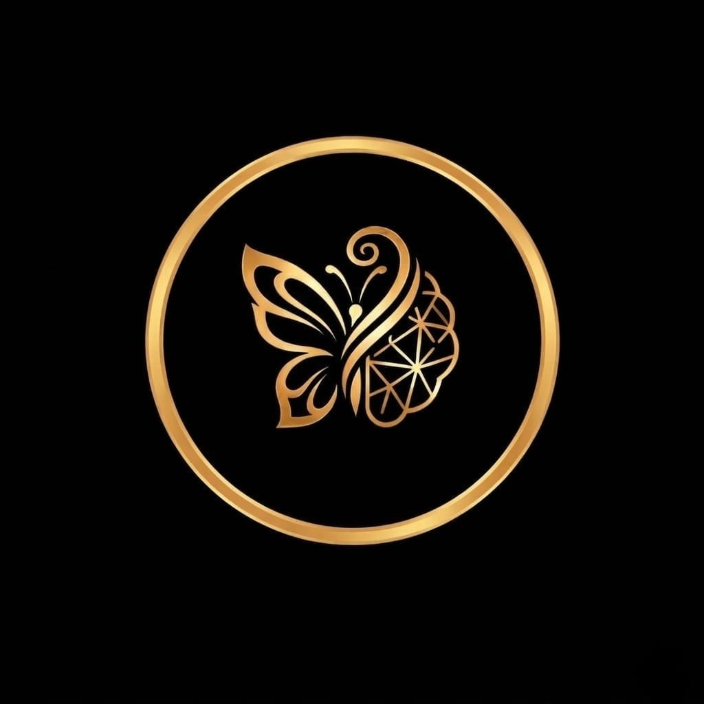 Logo Taty Éclaire — borboleta e cérebro